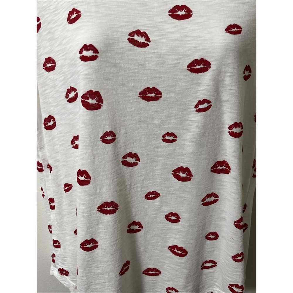 Joie Dillan Red Lips Top XS‎ USA Kiss Love Romance Funky Simple Bimbo Breathable - Picture 3 of 6